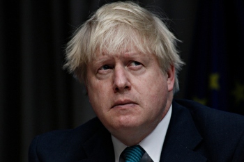 Boris Johnson turned away from polling station image